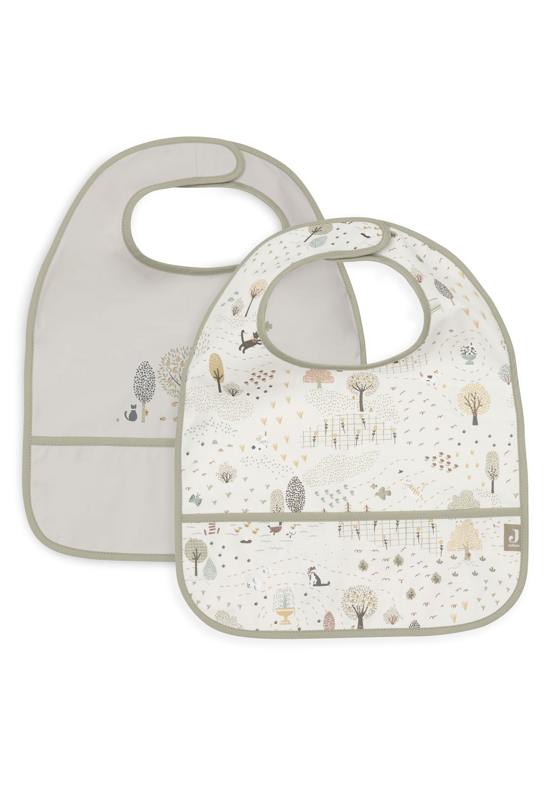 Bavette Étanche Avec Manche - 2 Pack - Botanical/leaf Green - Jollein