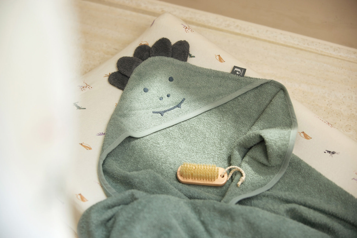 Matelas à Langer Pliable Pour Bébé - 71x50 Cm, Coton, Vert Olive, Poche à Couches, Portable