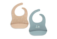 Jollein Lot De 2 Bavoirs Imperméables - Ours En Peluche Adorable, Protection Douce Et Pratique Pour Bébé