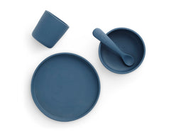 Set de table bébé Silicone - Jeans Blue - 4 Unités