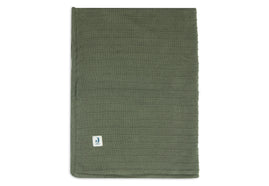 Couverture 100x150cm Pure Knit - Leaf Green/Velvet - GOTS