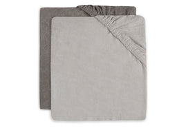 Housse Matelas à Langer Éponge 50x70cm - Soft Grey/Stone Grey - 2 pièces